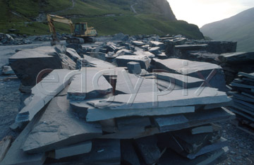Comp image : ld04603 : Piles of slate at Honister slate quarry, Cumbria, the English Lake District