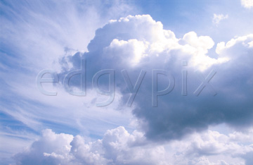 Comp image : sky0204 : Big white cumulus clouds in a sunny blue sky