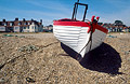 Fishing boat on the shingle at Aldeburgh, Suffolk, England