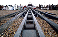 The launch track of the old Aldeburgh RNLI lifeboat; Aldeburgh, Suffolk, England