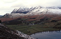 Head of Buttermere from the descent from Red Pike, in the Lake District. Grasmoor under snow in background.