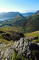 View from Buttermere Moss to Crummock Water, in the English Lake District, in strong autumn sunshine