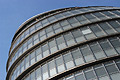 Dramatic shapes of City Hall, London, against the sky. Building designed by Foster and Partners, and home to the Greater London Authority.
