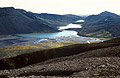 Looking along the Hólmsarlón [Holmsarlon] lake, from the approach to the Torfajökull [Torfajokull] icecap, Iceland