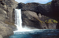 The Ófaerufoss [Ofaerufoss] waterfall, in the Eldgjá [Eldgja] region of southern Iceland