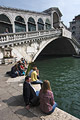 The Rialto Bridge [Ponte di Rialto] over the Grand Canal [Canal Grande] in Venice, Italy, was designed by Antonio da Ponte and completed in 1591
